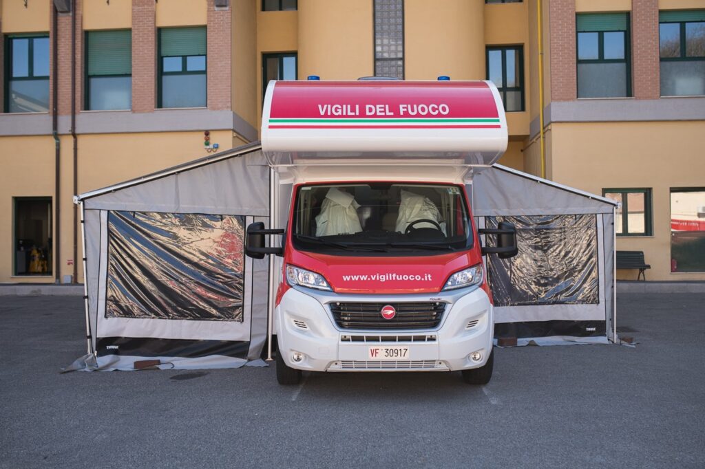 camper dei Vigili del Fuoco